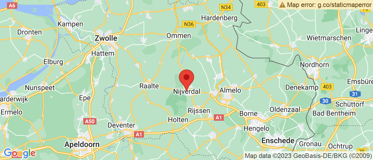 Google maps locatie van Autobedrijf Cartech Nijverdal
