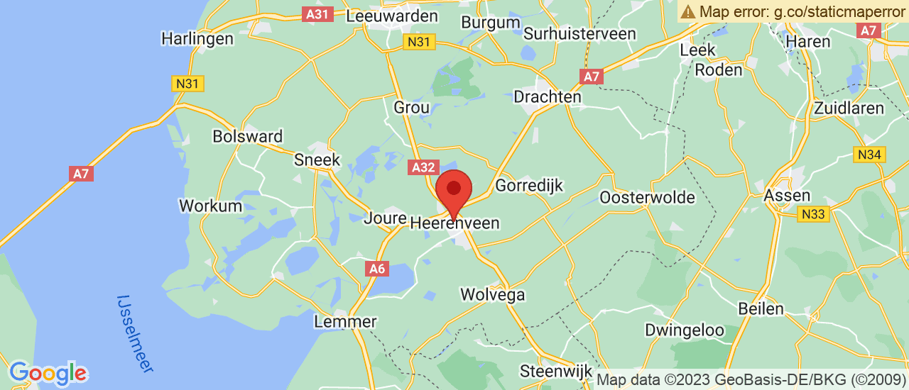 Google maps locatie van A en H ten Hoeve