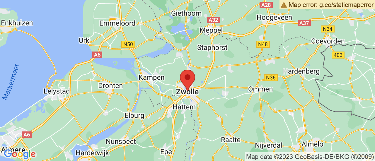 Google maps locatie van Auto Centrum Zwolle