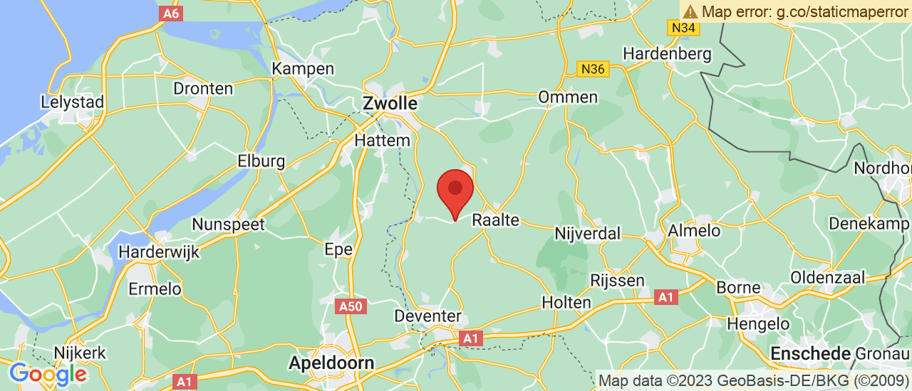 Google maps locatie van Pijffers Auto's Raalte