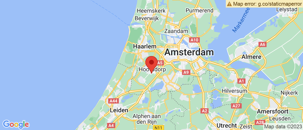 Google maps locatie van Nieuwendijk Hoofddorp