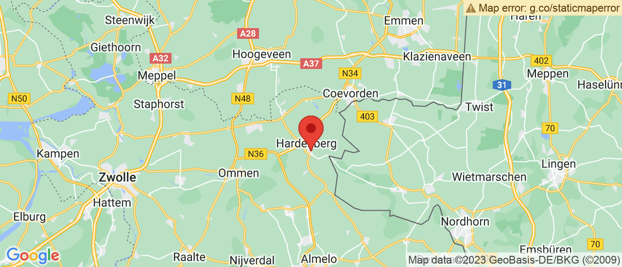 Google maps locatie van Misker Hardenberg