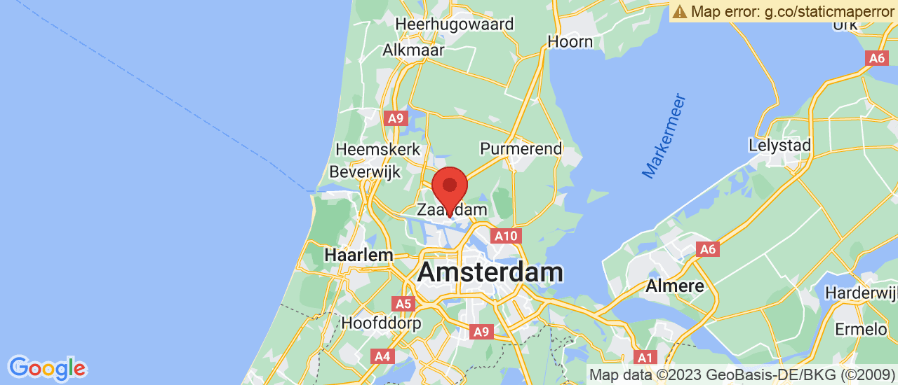 Google maps locatie van Nieuwendijk Zaandam