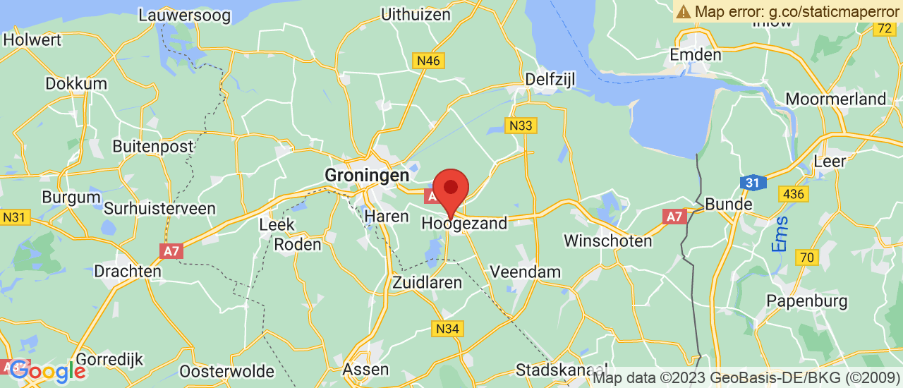 Google maps locatie van Jaap Dik Hoogezand