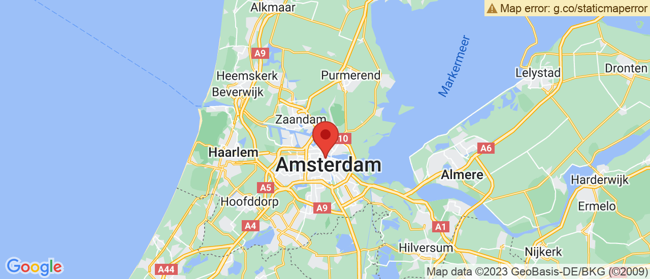 Google maps locatie van Nieuwendijk Amsterdam West