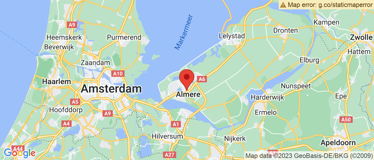 Google maps locatie van Janssen Van Kouwen Almere