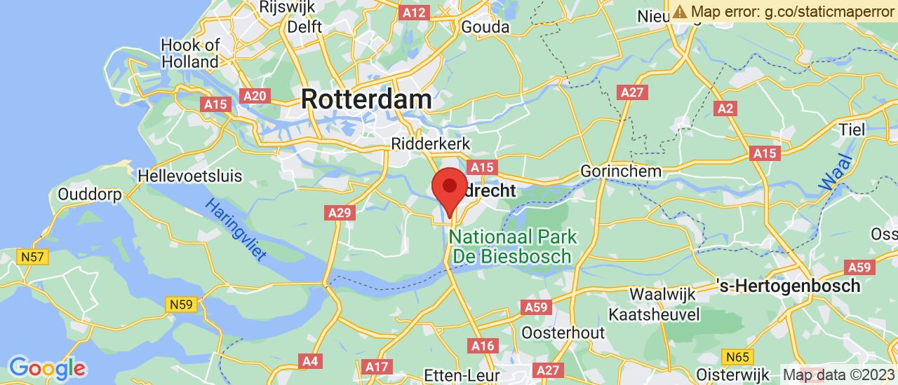 Google maps locatie van Autoplaza Dordrecht