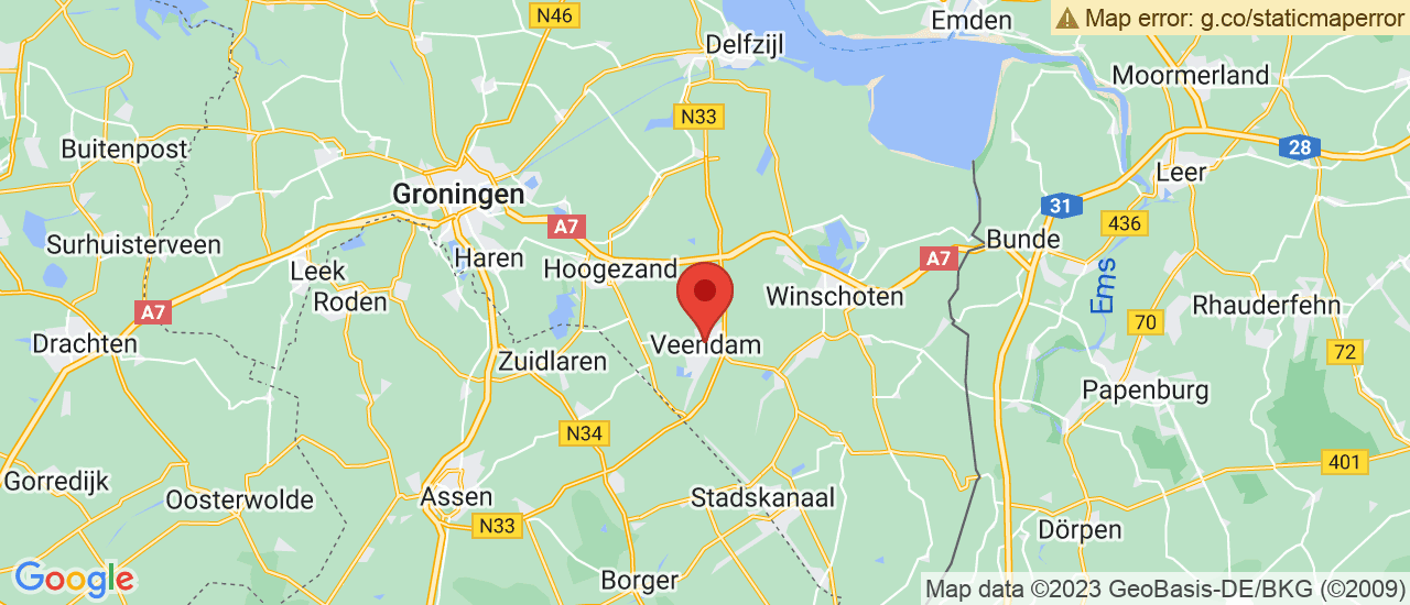 Google maps locatie van Autosalon Veendam