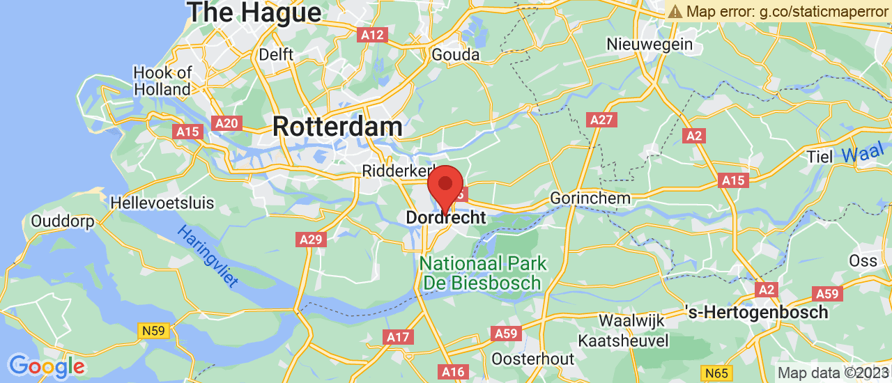 Google maps locatie van Autovisie Dordrecht