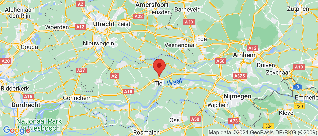 Google maps locatie van Auto Service Tiel B.V.