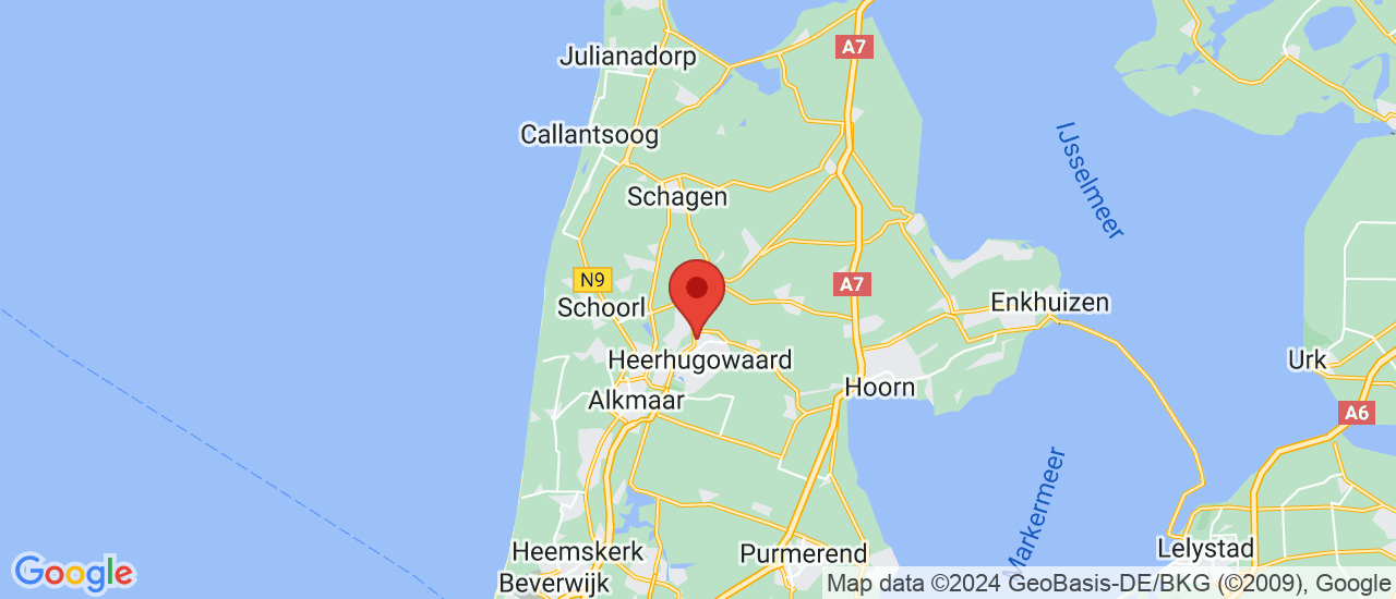 Google maps locatie van Dekkerautogroep Ford Heerhugowaard