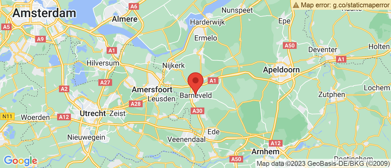 Google maps locatie van Roordink Bedrijfswagens Barneveld B.V.