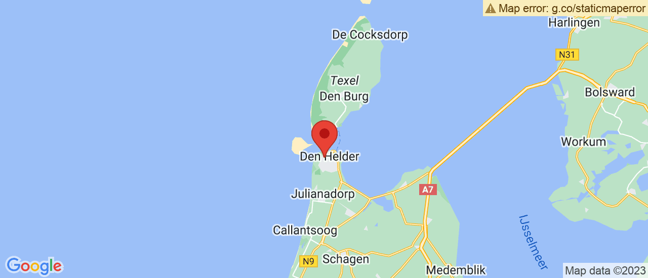 Google maps locatie van Dekkerautogroep Ford Den Helder