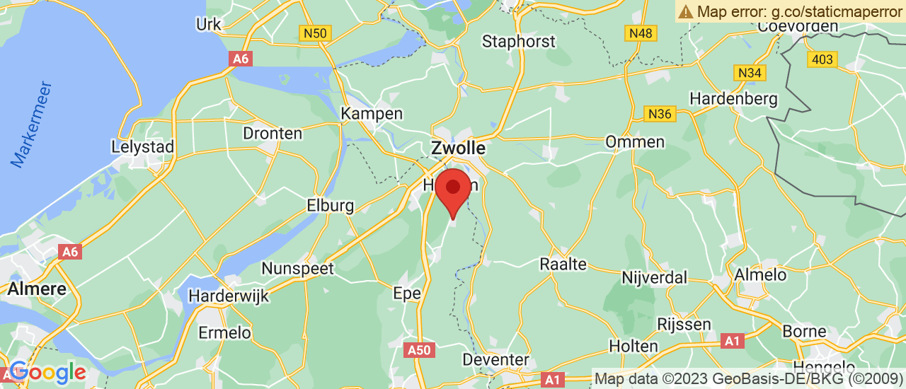 Google maps locatie van Autobedrijf Schaftenaar Wapenveld